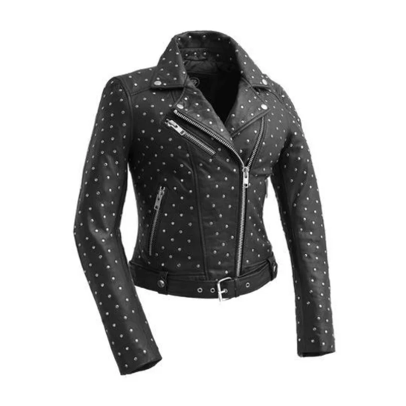 First Manufacturing Claudia - Women's Leather Jacket, Black