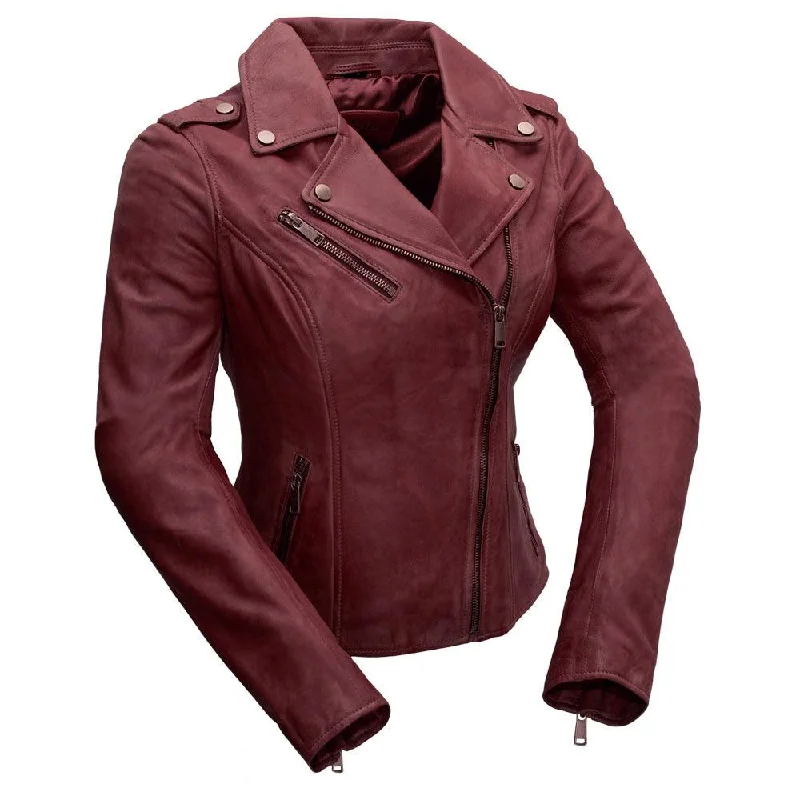 First Manufacturing Harper - Women's Leather Jacket, Sangria