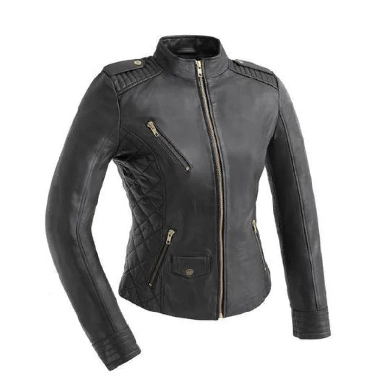 First Manufacturing Madelin - Women's Leather Jacket, Black