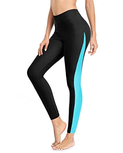 Flattering Rash Guard Pants Women's High Waisted Swim Pants with UPF 50+ Protection