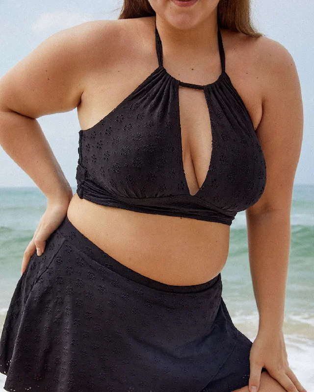 Floral Cutout Plus Size Tankini Top