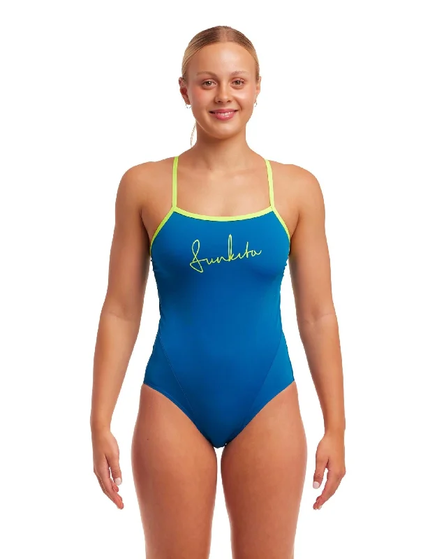 Glaciar Glam Single Strap Swimsuit - Blue