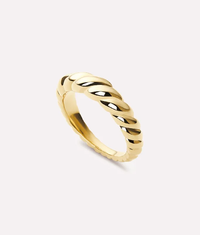 Gold Twist Ring - Rope Slim