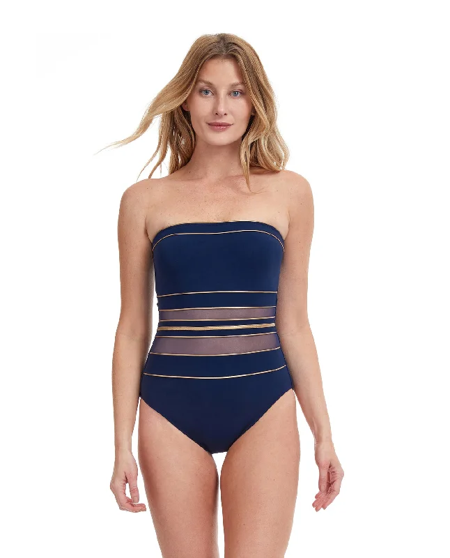 Gottex Onyx Bandeau Strapless One Piece Swimsuit