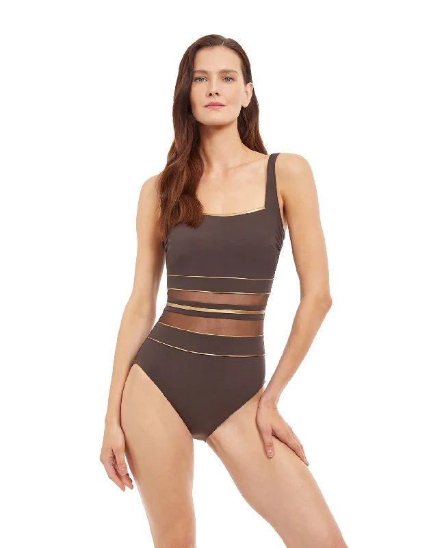 Gottex Onyx Square Neck One Piece Swimsuit