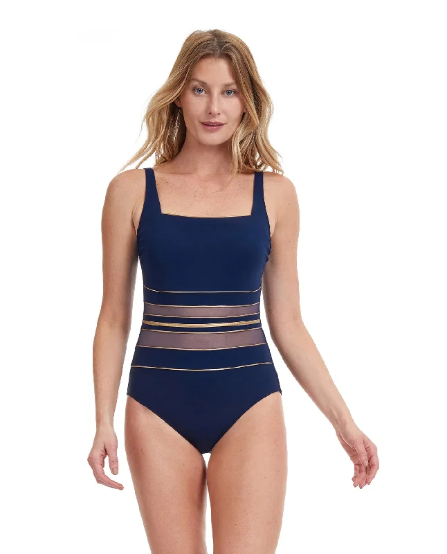 Gottex Onyx Square Neck One Piece Swimsuit