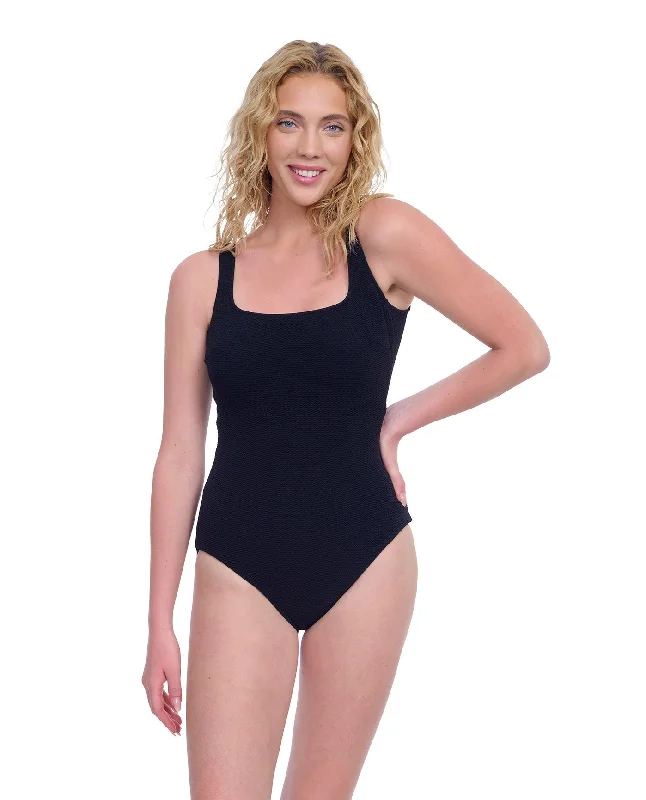 Gottex Exclusive Full Coverage Textured Square Neck One Piece Swimsuit