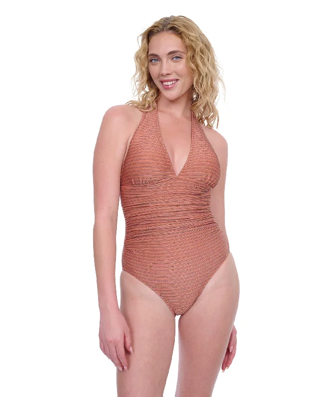 Gottex Exclusive Halter V-Neck One Piece Swimsuit