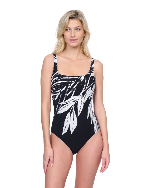 Gottex Nature's Beauty Full Coverage Square Neck One Piece Swimsuit