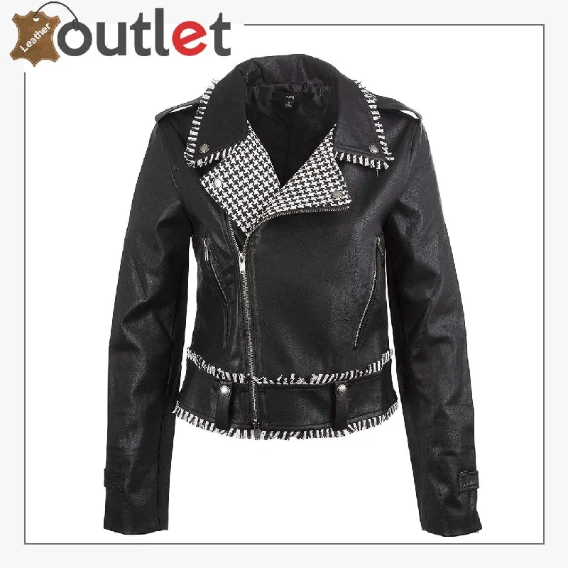 Handcrafted Studded Leather Jacket For Women