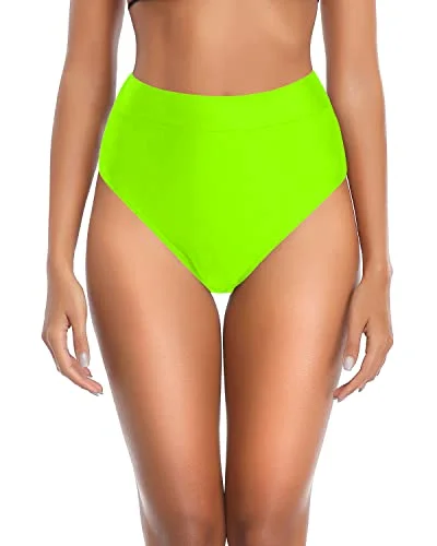 High Cut Breathable Quick Dry Swim Bottom For Women-Neon Green