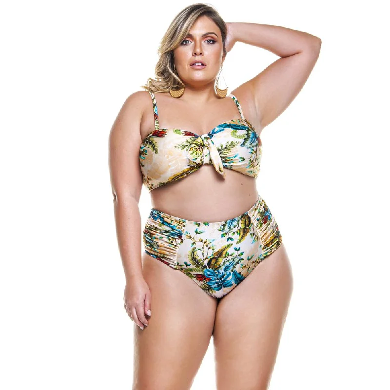 HIGH WAISTED SIDE DRAPED BIKINI BOTTOM