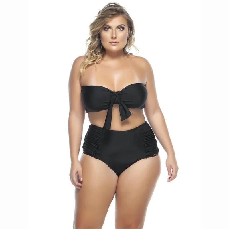 HIGH WAISTED  SIDE DRAPED BIKINI BOTTOM