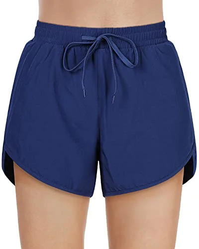 High Waisted Swim Shorts with Pockets Women's Board Shorts Bathing Shorts