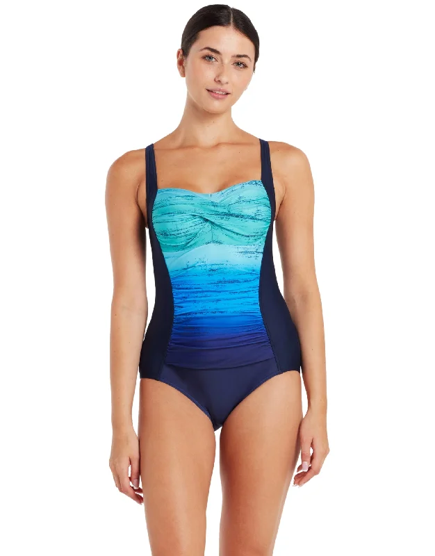 Honor Ruched Front Swimsuit - Blue