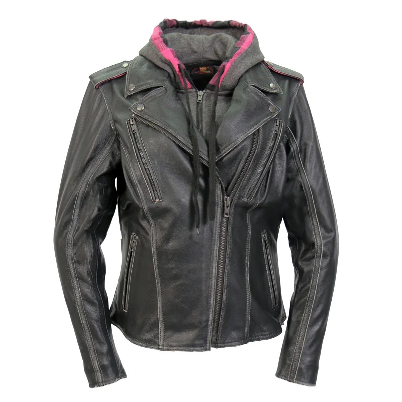 Hot Leathers Women's Jacket With Removable Fleece Lining Separate