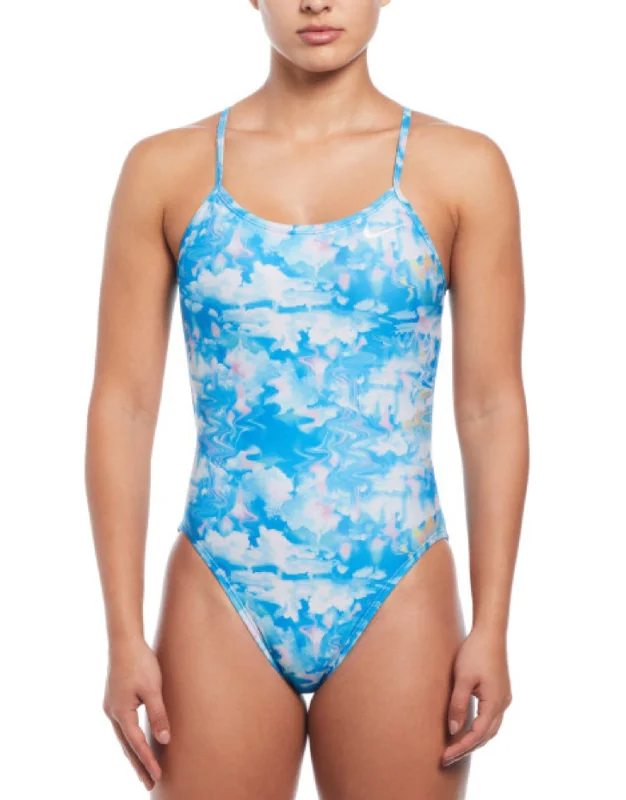 Hydrastrong Multi Print Cutout Swimsuit - Photo Blue