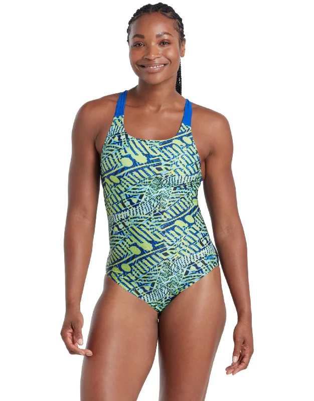 Inca Speedback Swimsuit - Green/Blue