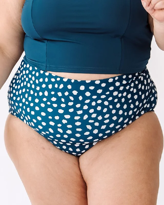 Indigo Dot/Indigo Reversible Ultra High-Waist Bottom