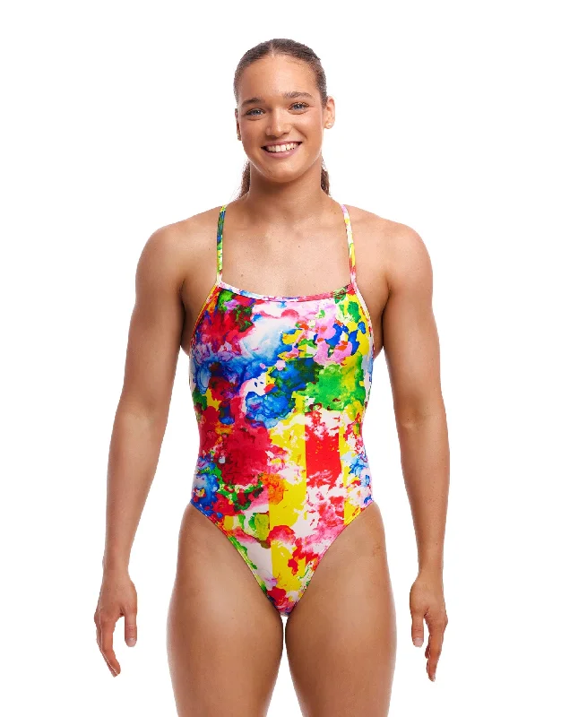 Ink Jet Strapped In Swimsuit - Multi