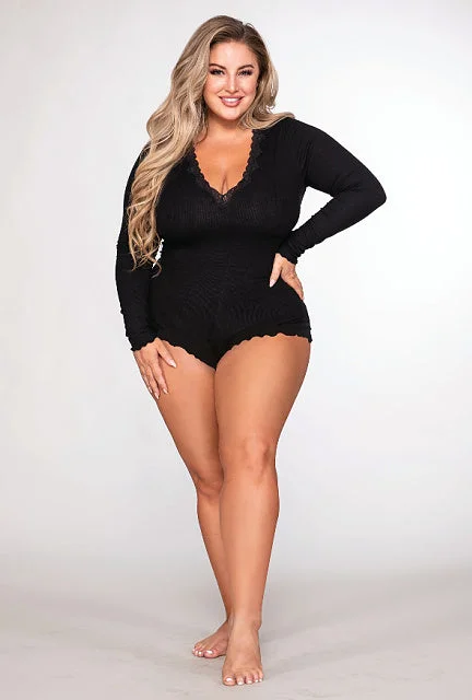 Keep Me Warm- Plus Size Romper