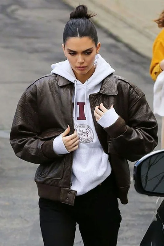 Kendall Jenner Leather Jacket For Women | Bomber Jacket