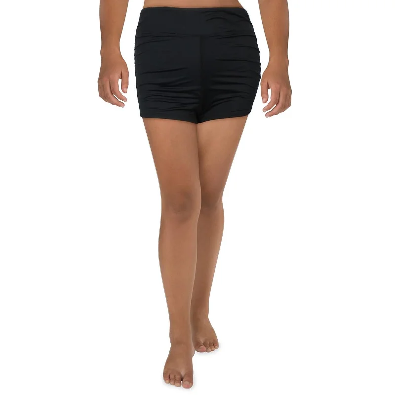 La Blanca Womens Island Goddess Surf Shorts Solid Nylon Swim Bottom Separates