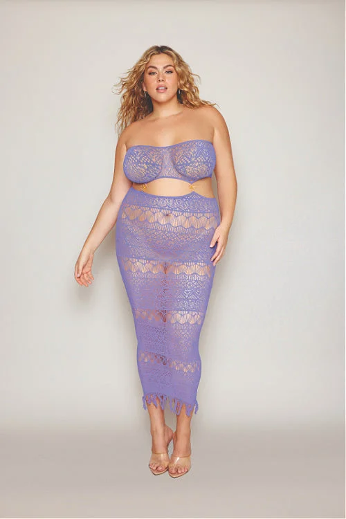 Lavender Lush- Curvy Size Bodystocking Gown