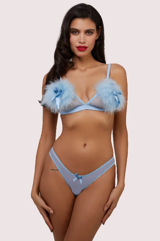 Lulu Baby Blue Diamanté Marabou Set