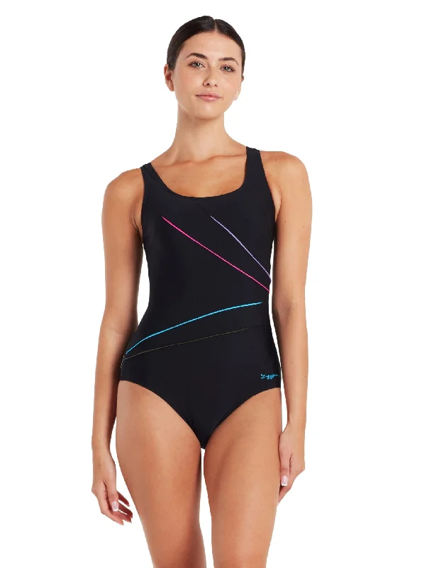 Macmasters Scoopback Swimsuit - Black/Multicolour