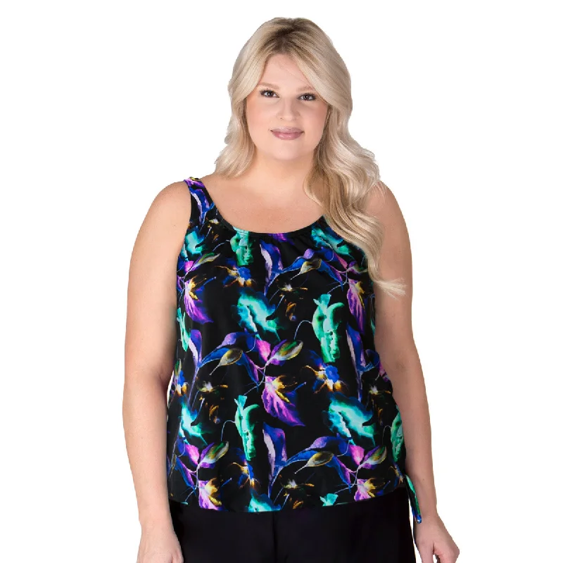 Women's Long Swimwear Top by Topanga - Midnight Petals