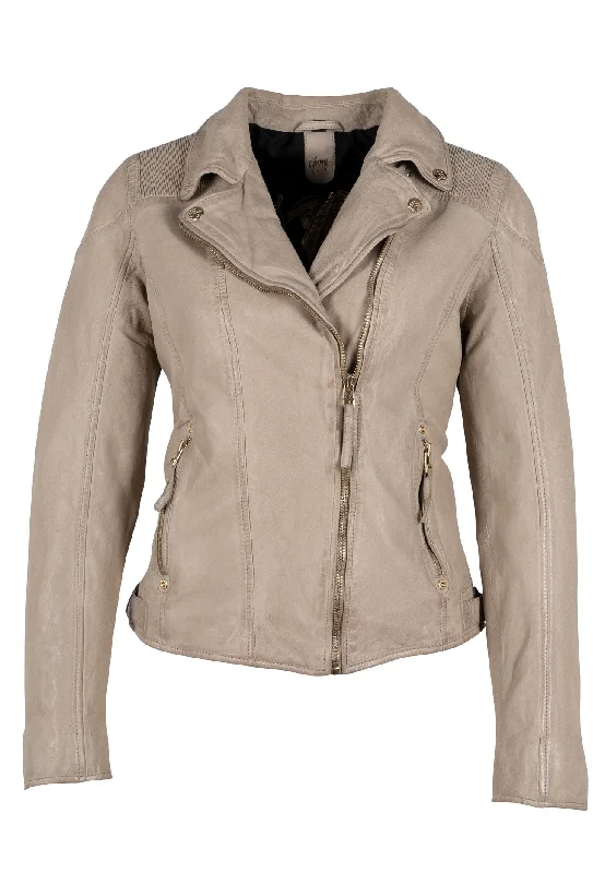 Mauritius Ladies Raizel Leather Jacket, Light Beige