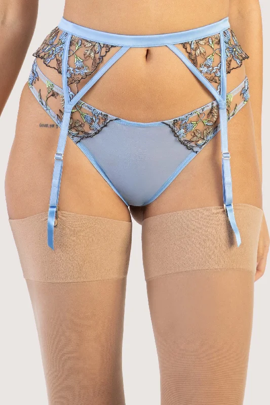 Mayla Blue Floral Embroidered Suspender