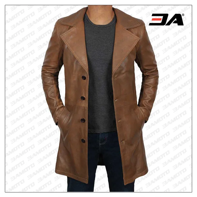 Mens Jackson Distressed Brown Winter Car Coat