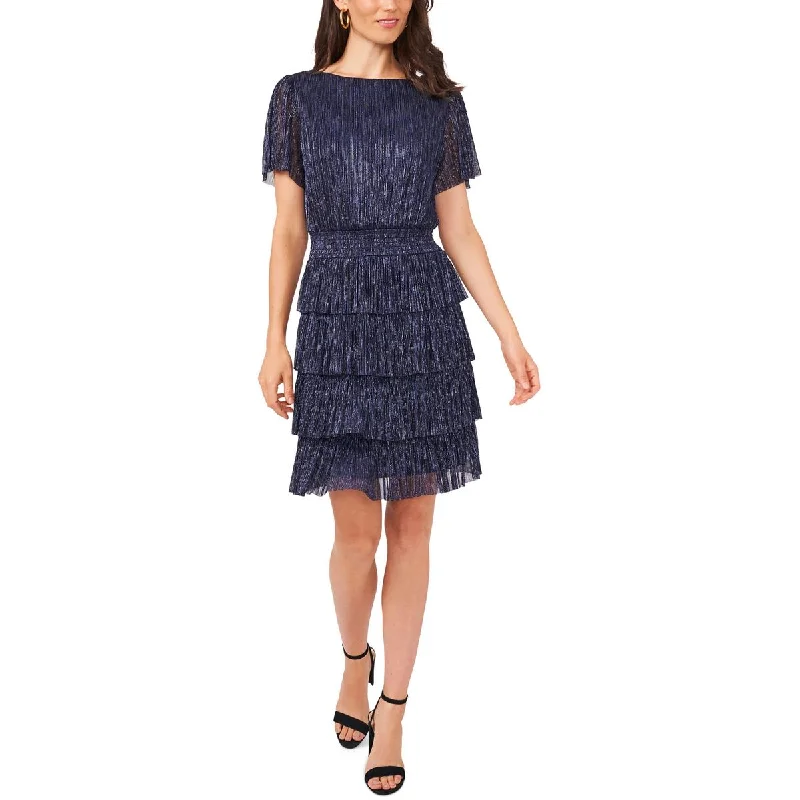 MSK Womens Tiered Mini Fit & Flare Dress