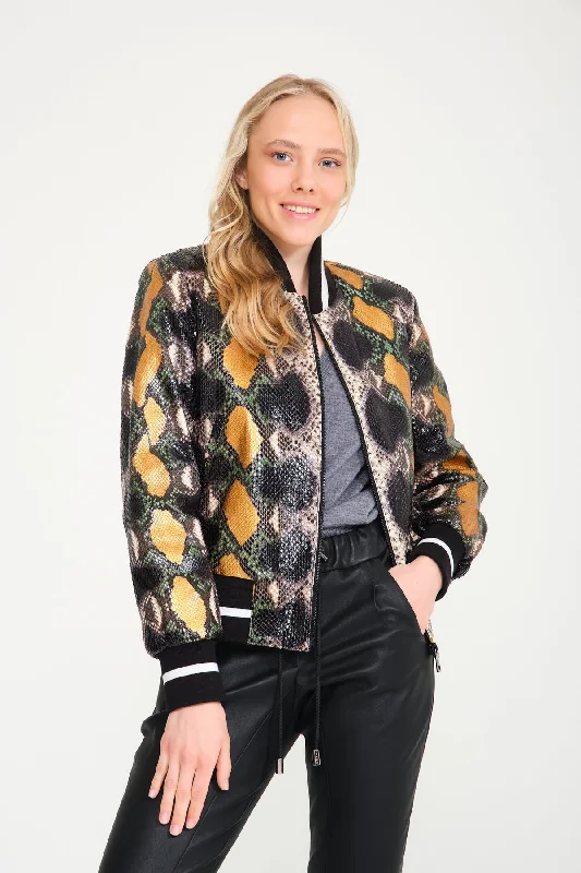 Multicolored Python Leather Jacket