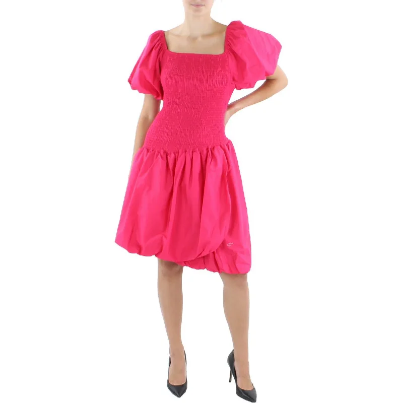 N by Nancy Womens Smocked Midi Fit & Flare Dress