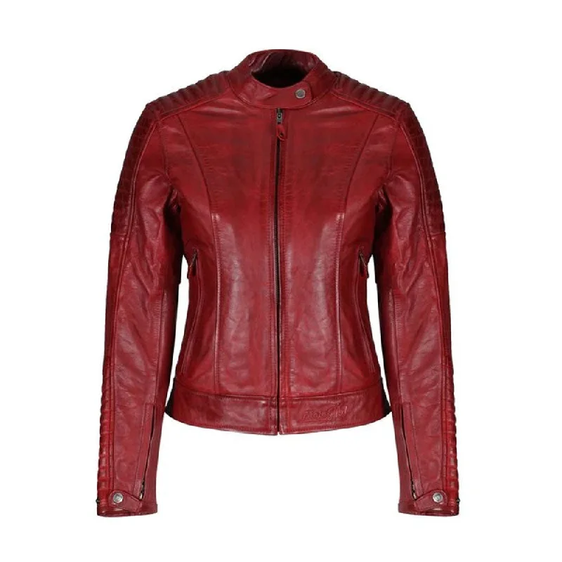 New Women Sheepskin Red B3 Leather Biker Jacket