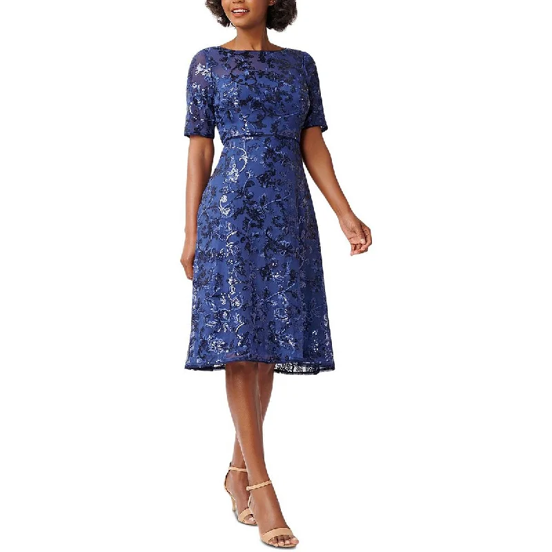 Papell Studio by Adrianna Papell Womens Cocktail Midi Fit & Flare Dress