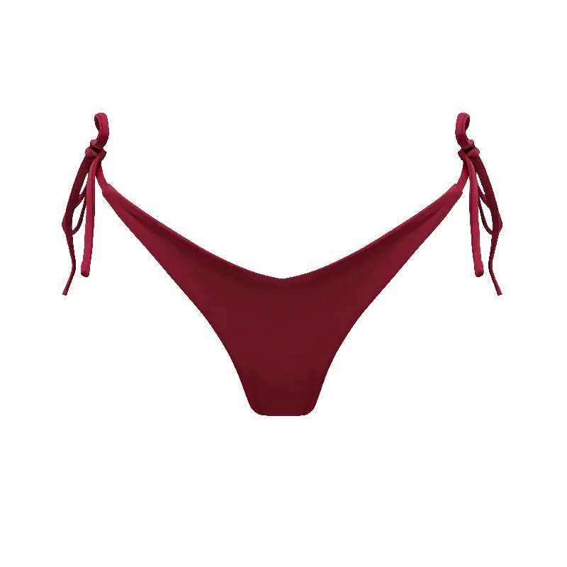 Floral One-Piece Swimsuit -Sporty Bikini Bottoms -PELAGIA BOTTOM - MERLOT