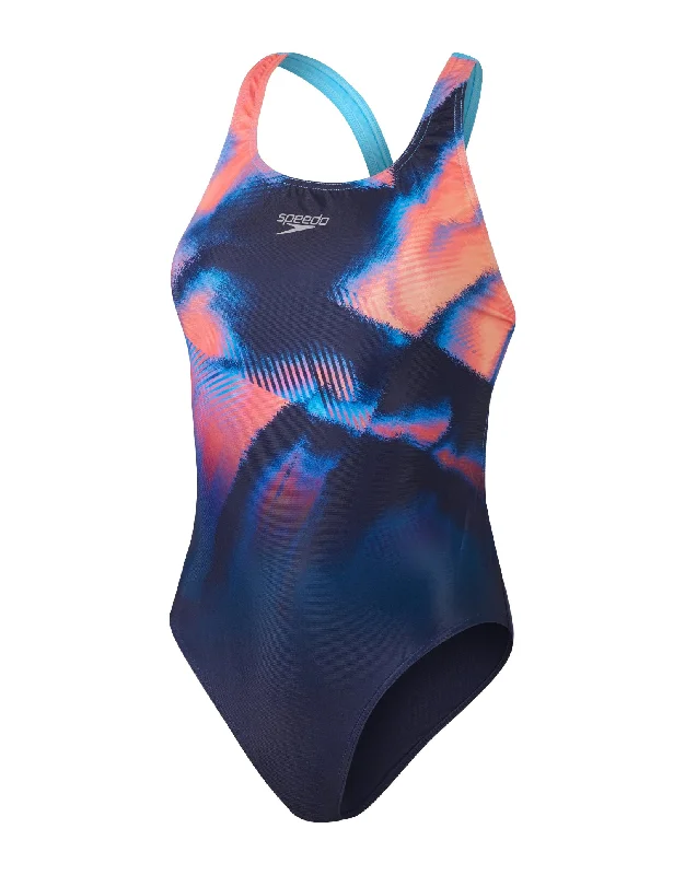 Placement Digital Powerback Swimsuit - Navy/Red