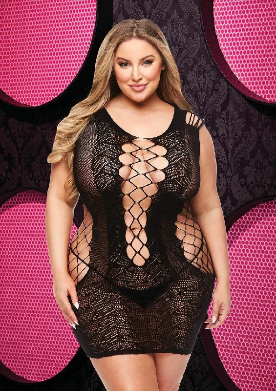 Playful & Flirty- Plus Size Fishnet Dress