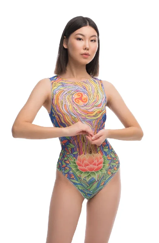 WEALTH One-piece Sleeveless Swimsuit