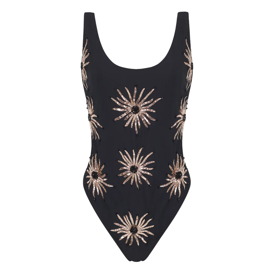 Priscilla Premium Vintage Swimsuit Black