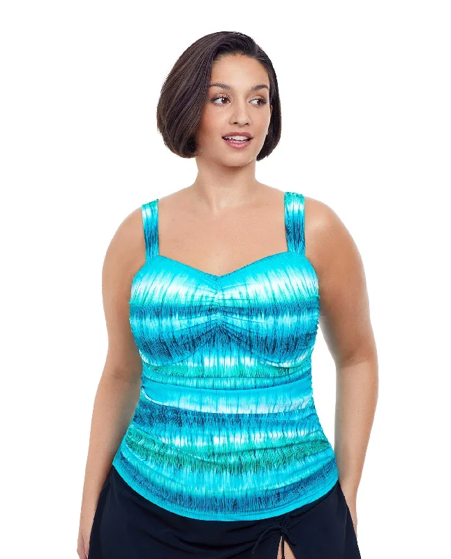 Profile By Gottex Aqua Fresco Plus Size Shirred Underwire Tankini Top