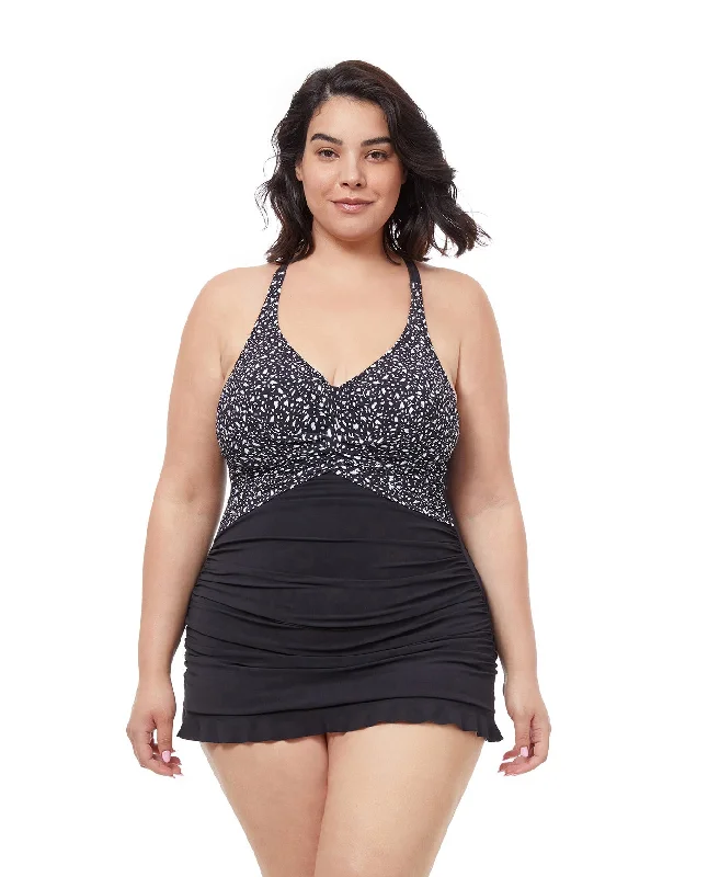 Profile By Gottex Bash Plus Size Underwire Halter Swimdress