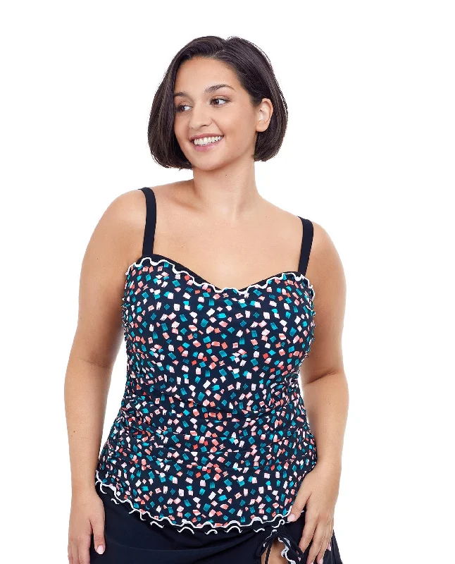 Profile By Gottex Gin Fizz Plus Size Shirred Underwire Tankini Top