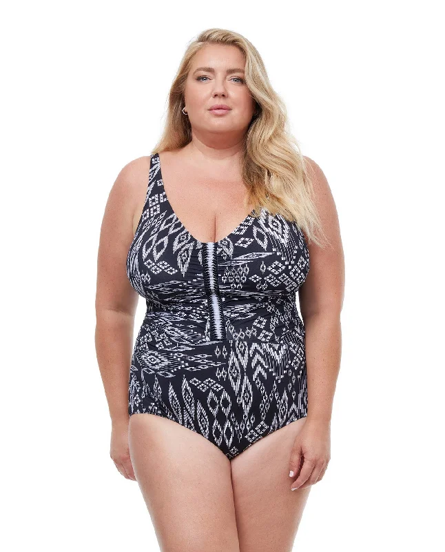 Profile By Gottex Peruvian Nights Plus Size V-Neck One Piece Swimsuit