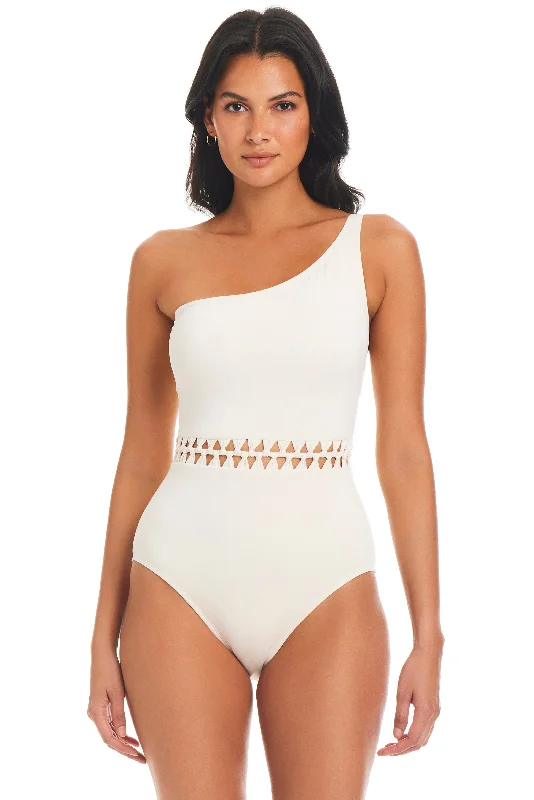 Pulling Strings One Shoulder One Piece Swimsuit