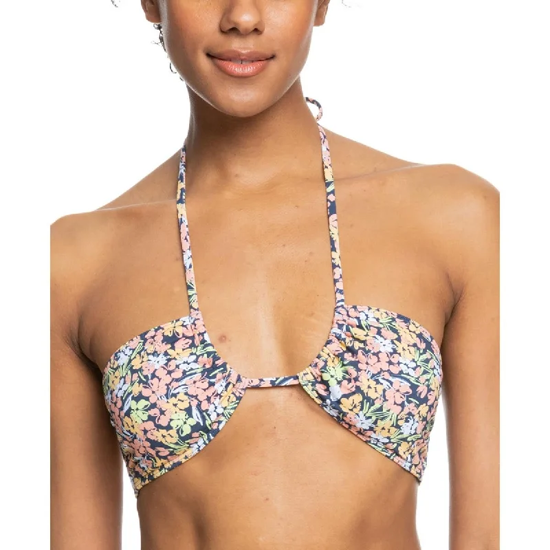 Roxy Womens Juniors Floral Removable Padding Bikini Swim top